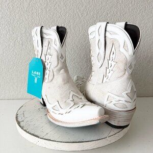 Lane CHASE THE WIND Womens Cowboy Bootie 9.5 Western Short White Cowgirl Boots